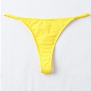 Yellow thong bikini bottoms